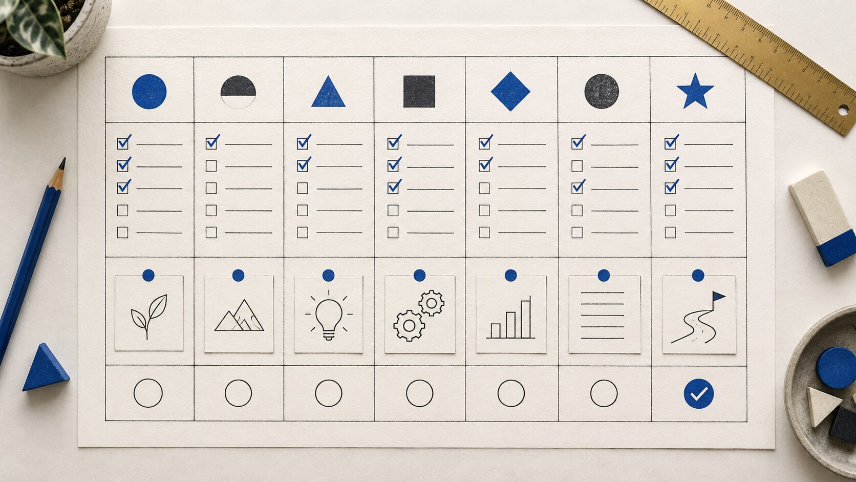 A seven-day visitor worksheet with columns for action, evidence, and next decision.